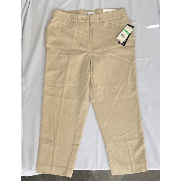 Kim Rogers Pants - Kim Rogers Womens Birch Beige Tummy Control Cropped Capri Pants Size 8 NWT